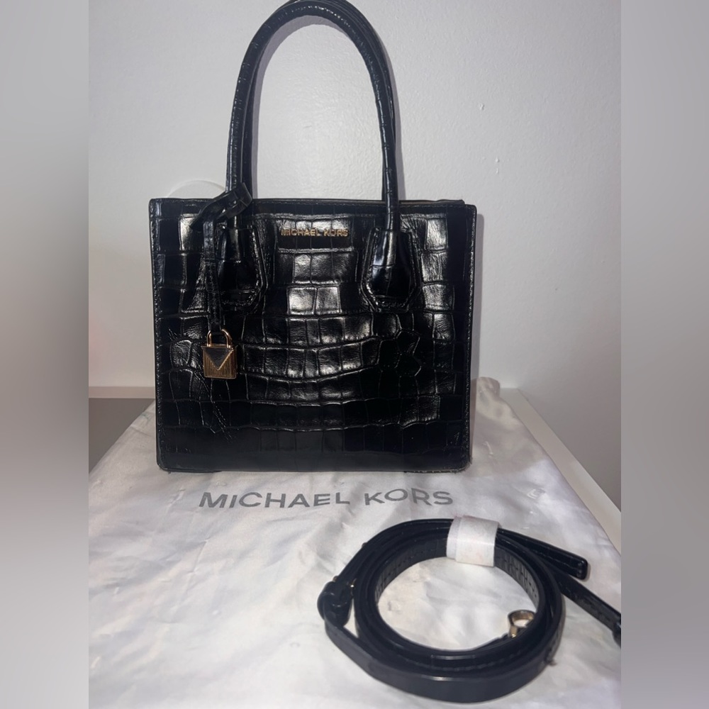 Mercer Crocodile Embossed Leather Crossbody-bag